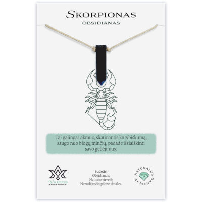 Obsidiano pakabukas Skorpionui