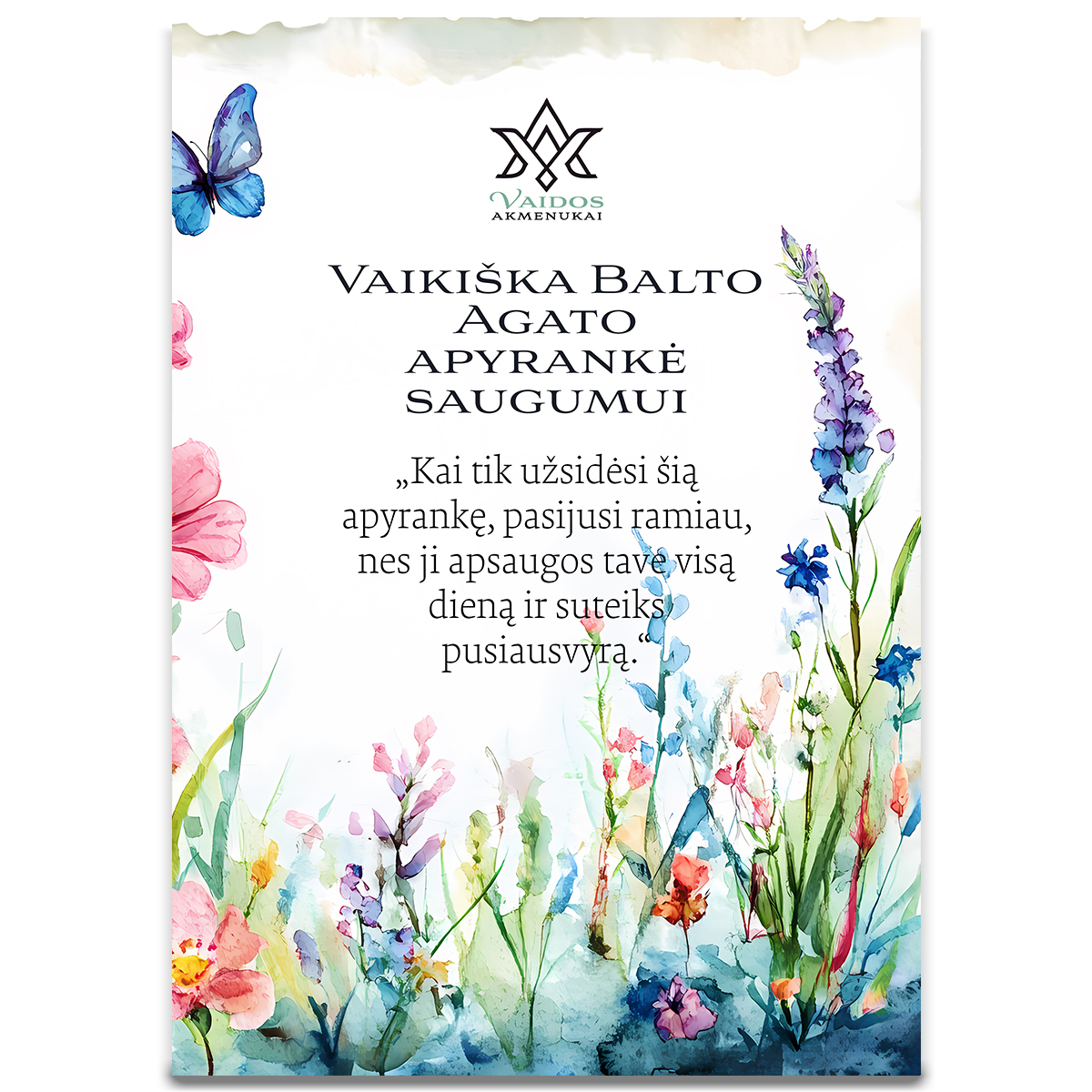 Vaikiška balto agato apyrankė