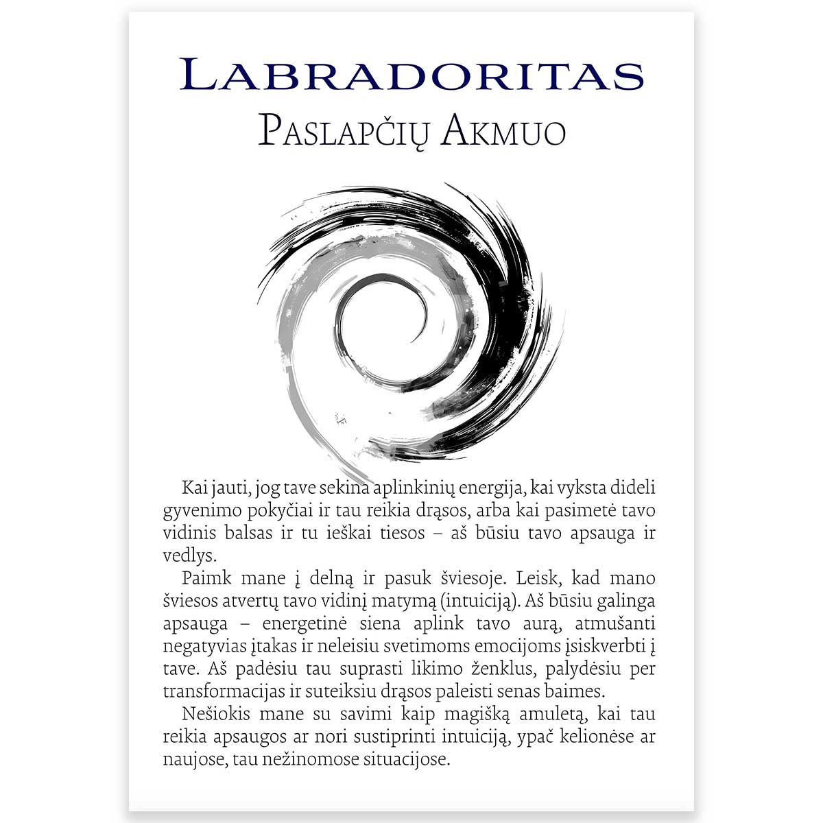 Labradorito delninuko pakuotė