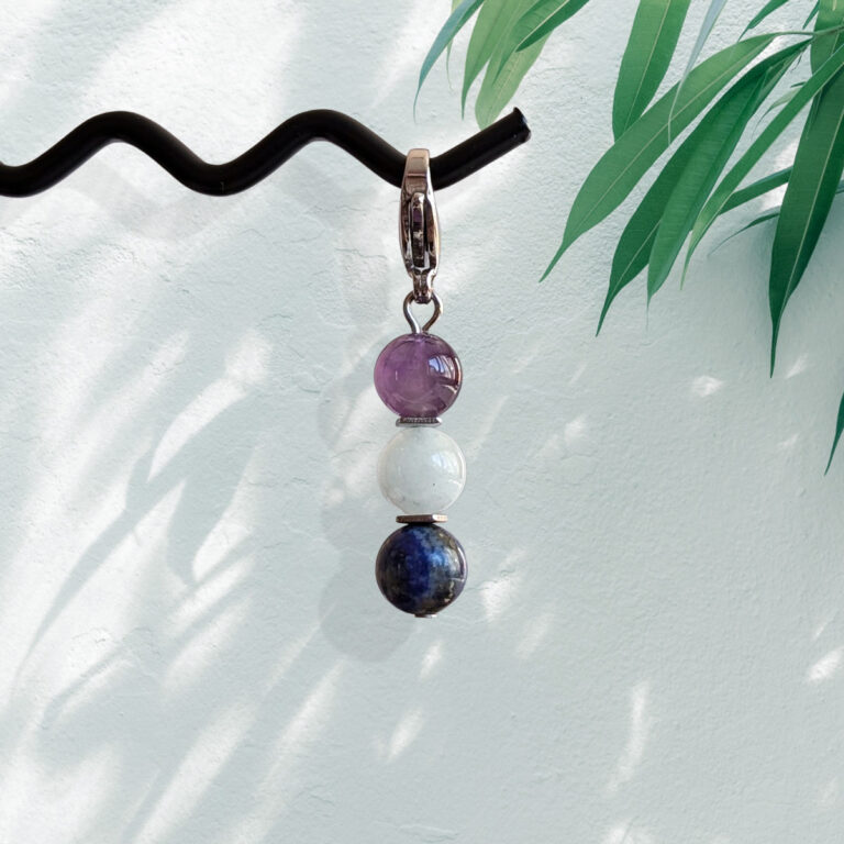 Natūralių akmenų pakabukas Žuvų zodiako ženklui